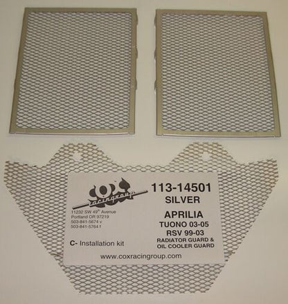 Cox Racing Radiator Guards for the Aprilia RSV Mille 1000 (99-03) and Tuono 1000 (03-05)