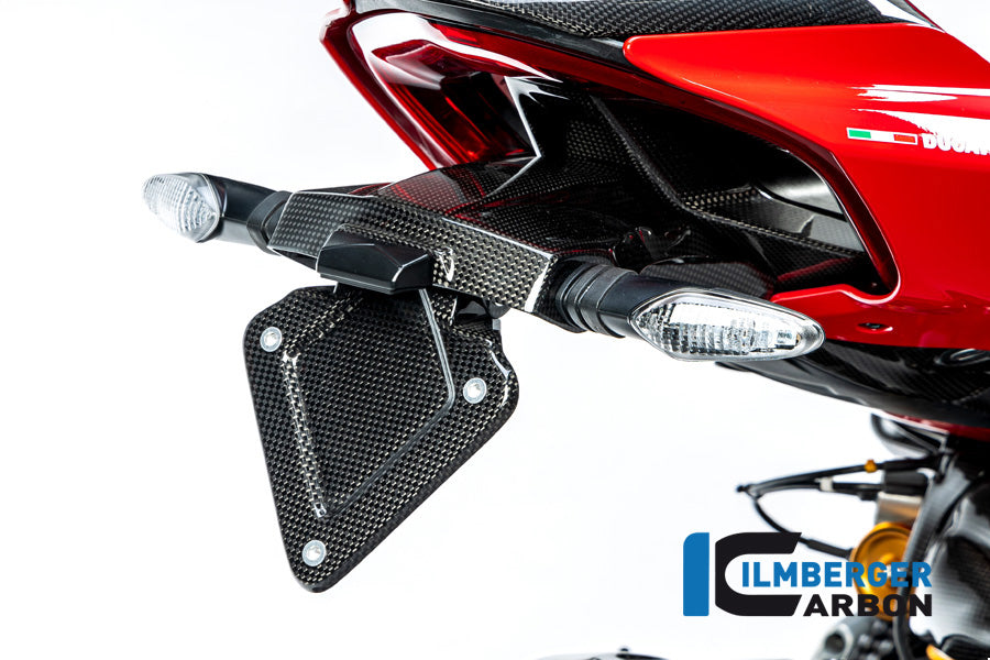 Ilmberger Carbon Number Plate Holder Short for the Ducati Panigale V4,V4 S '18-22 / V4 R '19-22 / Streetfighter V2 '22 / Streetfighter V4 '20-23