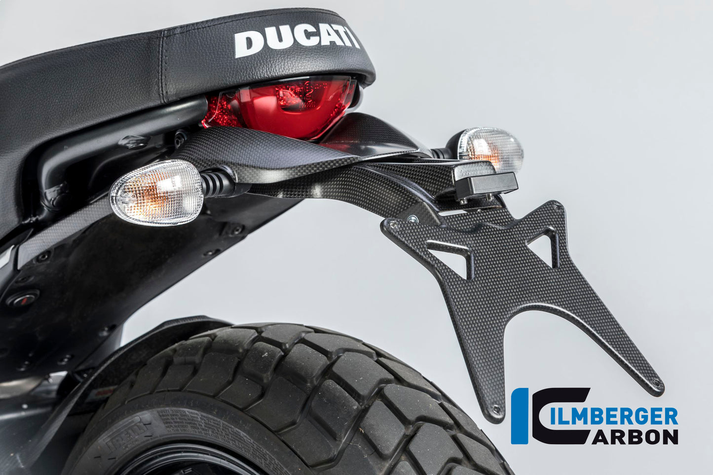 Ilmberger Carbon Upper Numberplate Holder for the Ducati Scrambler Icon '14-25 / Scrambler Classic '14-20 / Scrambler Sixty2 '16-23 / Scrambler Desert Sled '17-24