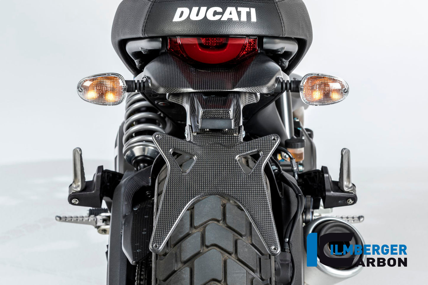 Ilmberger Carbon Upper Numberplate Holder for the Ducati Scrambler Icon '14-25 / Scrambler Classic '14-20 / Scrambler Sixty2 '16-23 / Scrambler Desert Sled '17-24