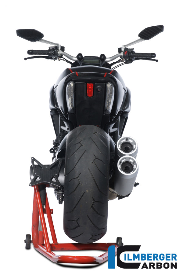 Ilmberger Carbon Number Plate Holder incl Rear Sprocket Protection Carbon for the Ducati Diavel 2011 - 2014