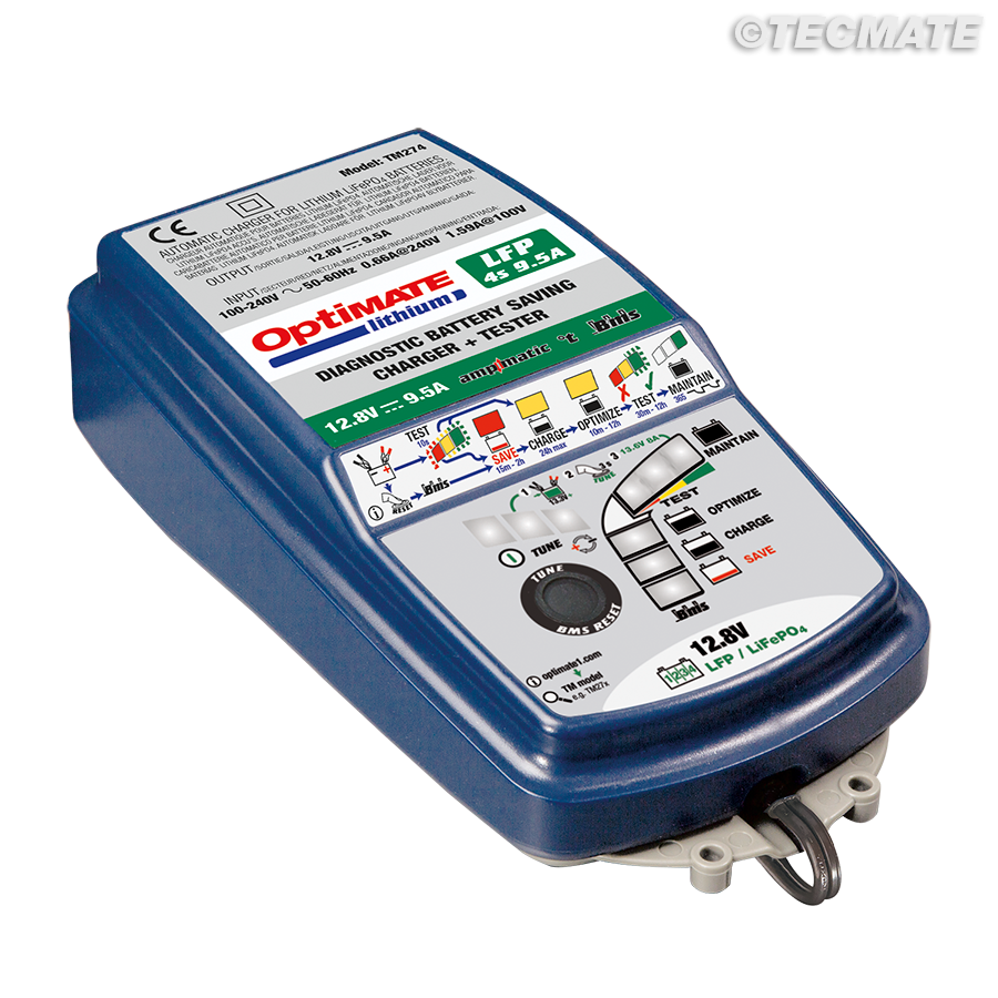 EarthX OptiMate 10 amp Lithium Battery Charger / Maintainer / Power Supply - Model TM-275 with BMS reset