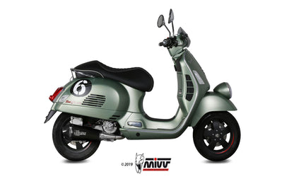 MIVV Full System 1x1, Delta Race Black, Standard Exhaust For Vespa GTS 300 2008-2020
