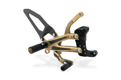 CNC Racing BRONZE and CARBON LIMITED EDITION RPS Adjustable Rearset for the Ducati Streetfighter V4 / S / SP - with Carbon Heel guard