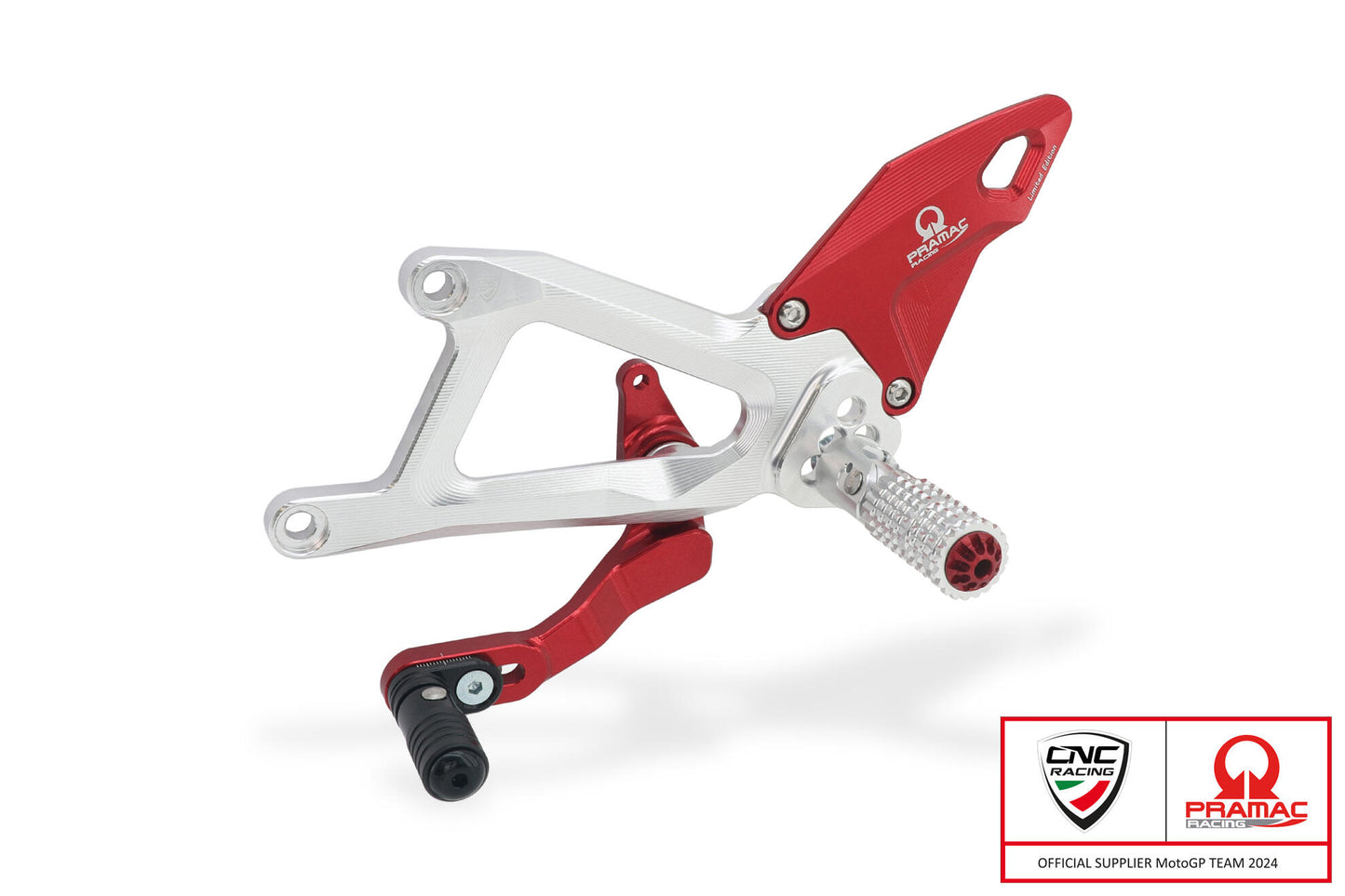 CNC Racing PRAMAC RACING LIMITED EDITION Adjustable Rearset for the Ducati Panigale V4 / S (2025+)