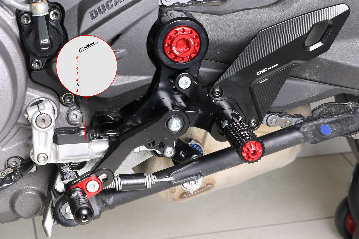 CNC Racing Adjustable Rearsets For Ducati Monster 937