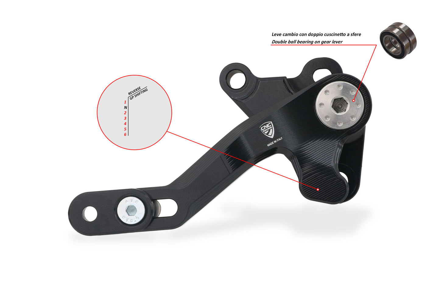 CNC Racing SLIDE Adjustable Reverse (GP) Shift Lever Kit for Ducati Multistrada V4 (all)