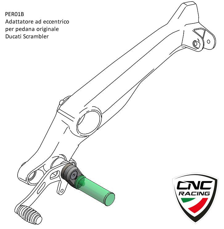 CNC Racing 24 Postion Rider Footpeg Mounts Kit for Ducati Scrambler