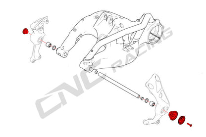 CNC Racing 'GEAR' Ergal Main Rearset Bolt Kit for the Ducati XDiavel and Diavel 1260