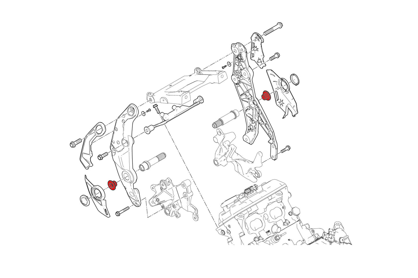 AEM Factory Ergal Main Rearset Bolts For Ducati Diavel / Multistrada V4 / S / Sport