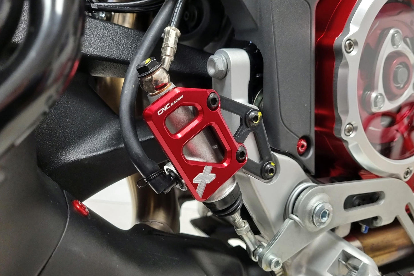 CNC Racing Rear Brake Master Cylinder Protector for the Ducati DesertX
