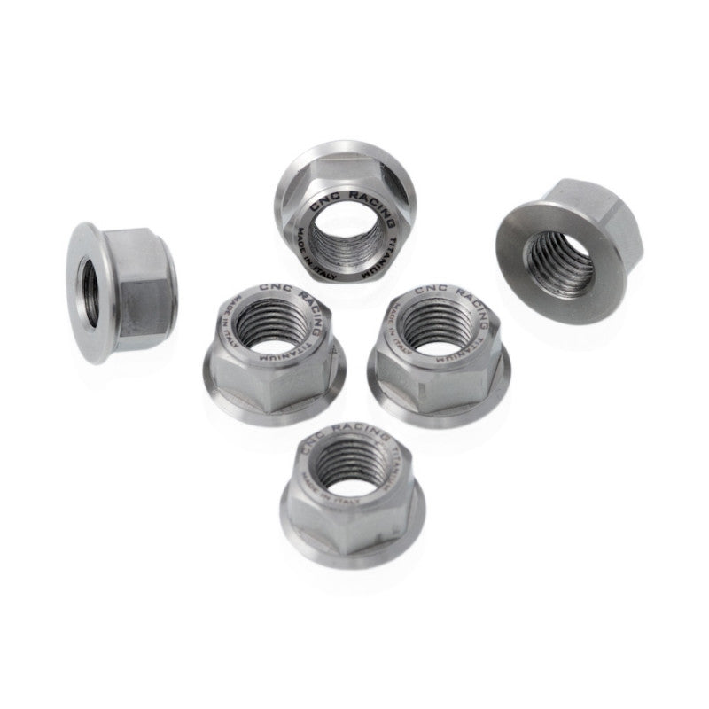 CNC Racing Titanium Flange Nuts or Sprocket Nuts for Ducati's (set of 6) M10x1.0