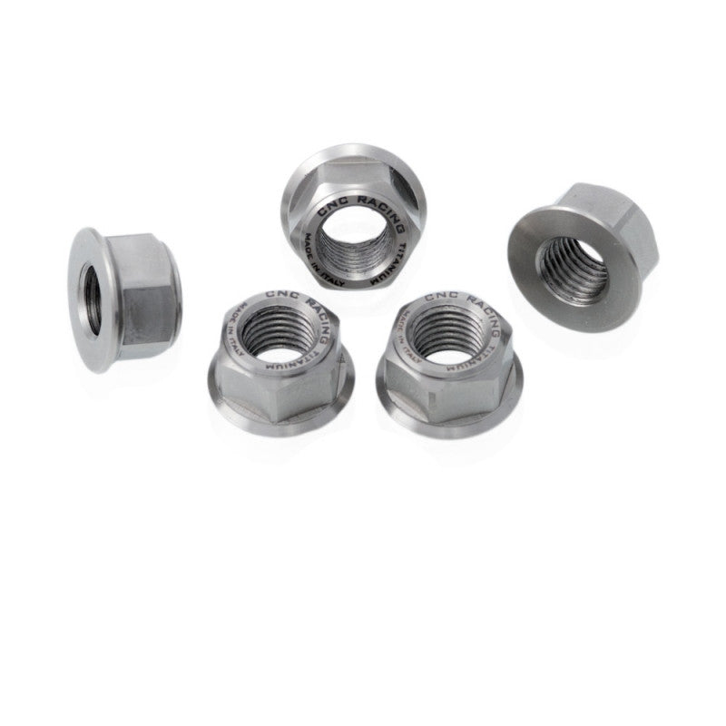 CNC Racing Titanium Flange and Sprocket Nuts for Ducati's, MV Agusta F4/B4 (>09), F3/B3 (2018+), and 2015+ Aprilia RSV4/Tuono V4 - M10x1.25