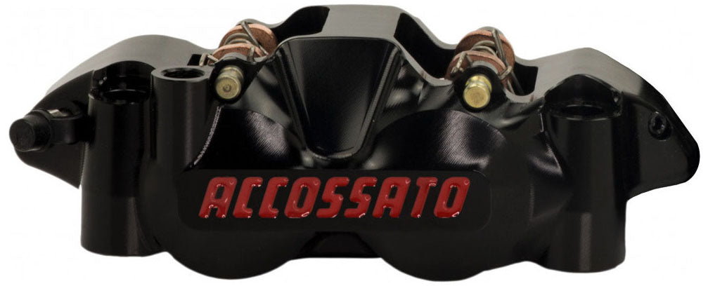 Accossato Monoblock CNC Radial Brake Caliper Distance 108 mm with Titanium Pistons, Pads Compound - Not Included