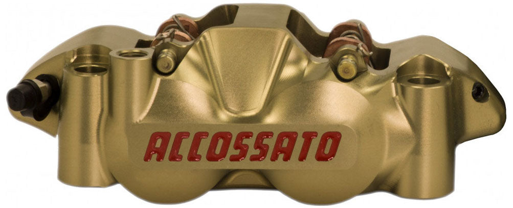 Accossato Monoblock CNC Radial Brake Caliper Distance 108 mm with Titanium Pistons, Pads Compound - Not Included