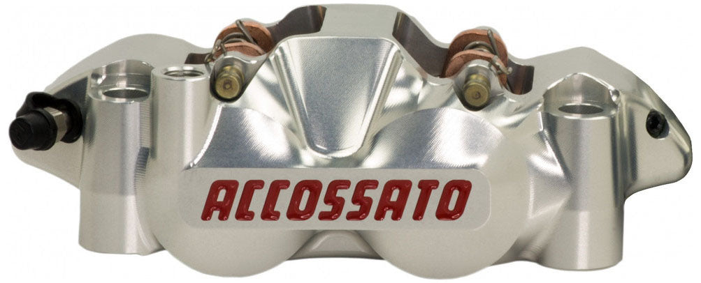 Accossato Monoblock CNC Radial Brake Caliper Distance 108 mm with Titanium Pistons, Pads Compound - Not Included
