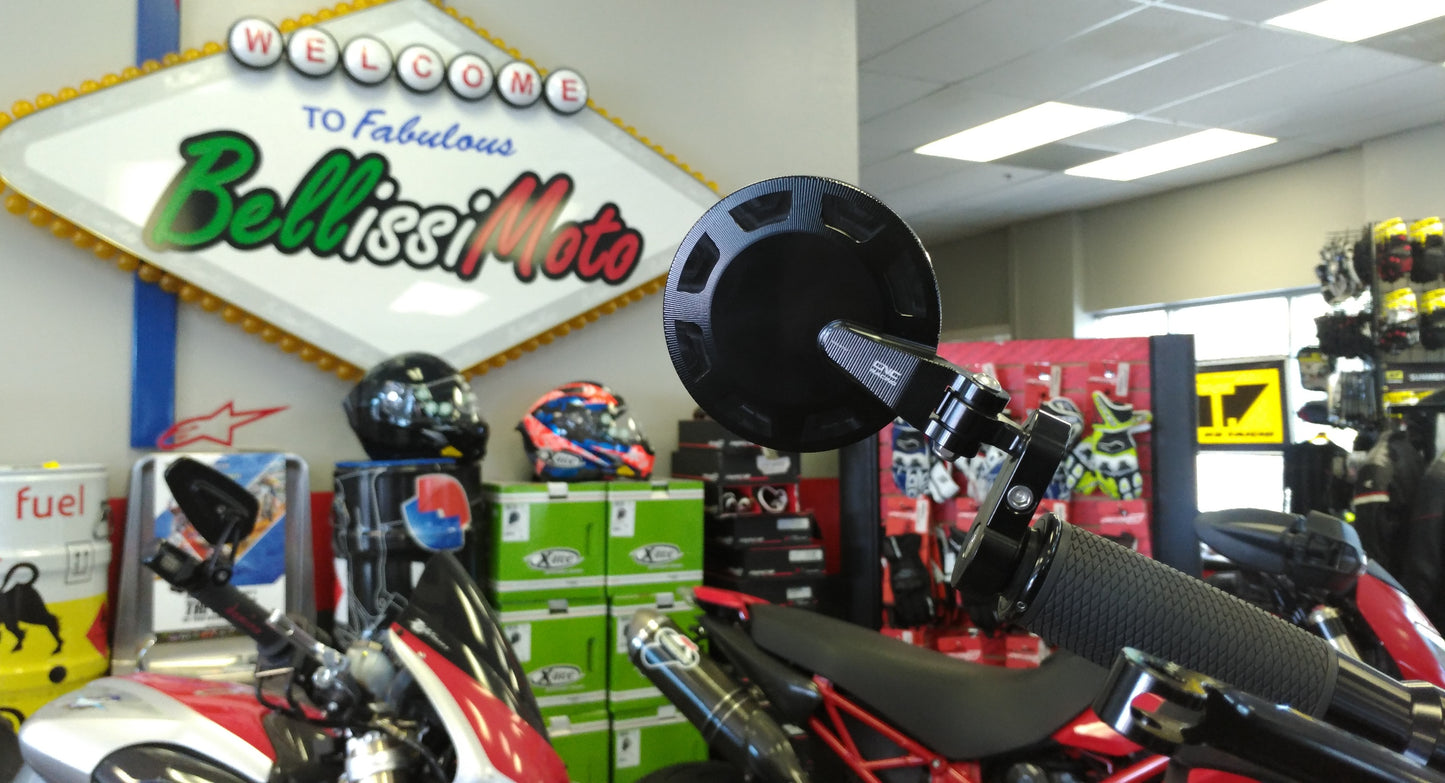 CNC Racing "ROCKET" 81mm Folding Bar End Mirrors - BELLISSIMOTO EXCLUSIVE