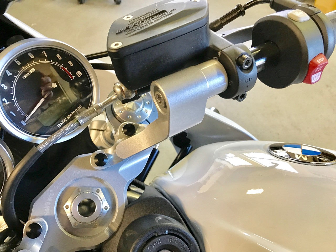 HeliBars Tour Performance Upper Triple Clamp and Risers for the BMW R nineT Racer