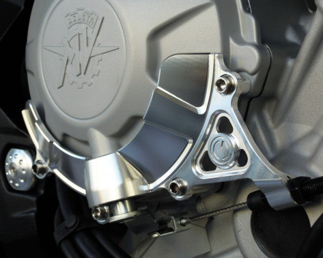 Motocorse Billet Aluminum Clutch Cover W/ Cable Bracket and Titanium Hardware for MV 3 cylinder Models