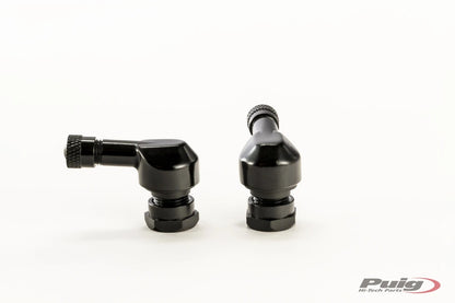 PUIG Billet 90 Degree Valve Stems - 11mm for Honda, Kawasaki, Suzuki, Yamaha, and other Asian Models
