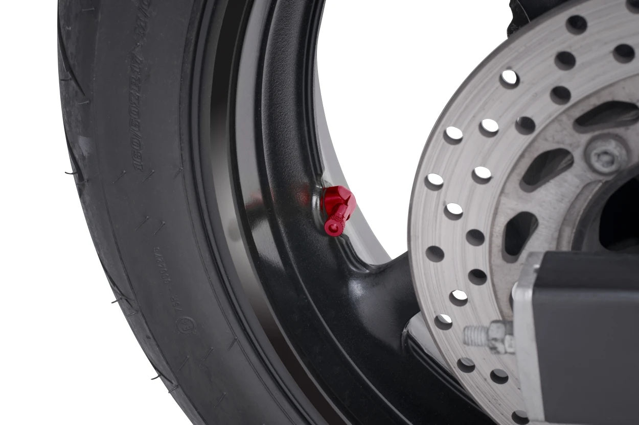 PUIG Billet 90 Degree Valve Stems - 11mm for Honda, Kawasaki, Suzuki, Yamaha, and other Asian Models