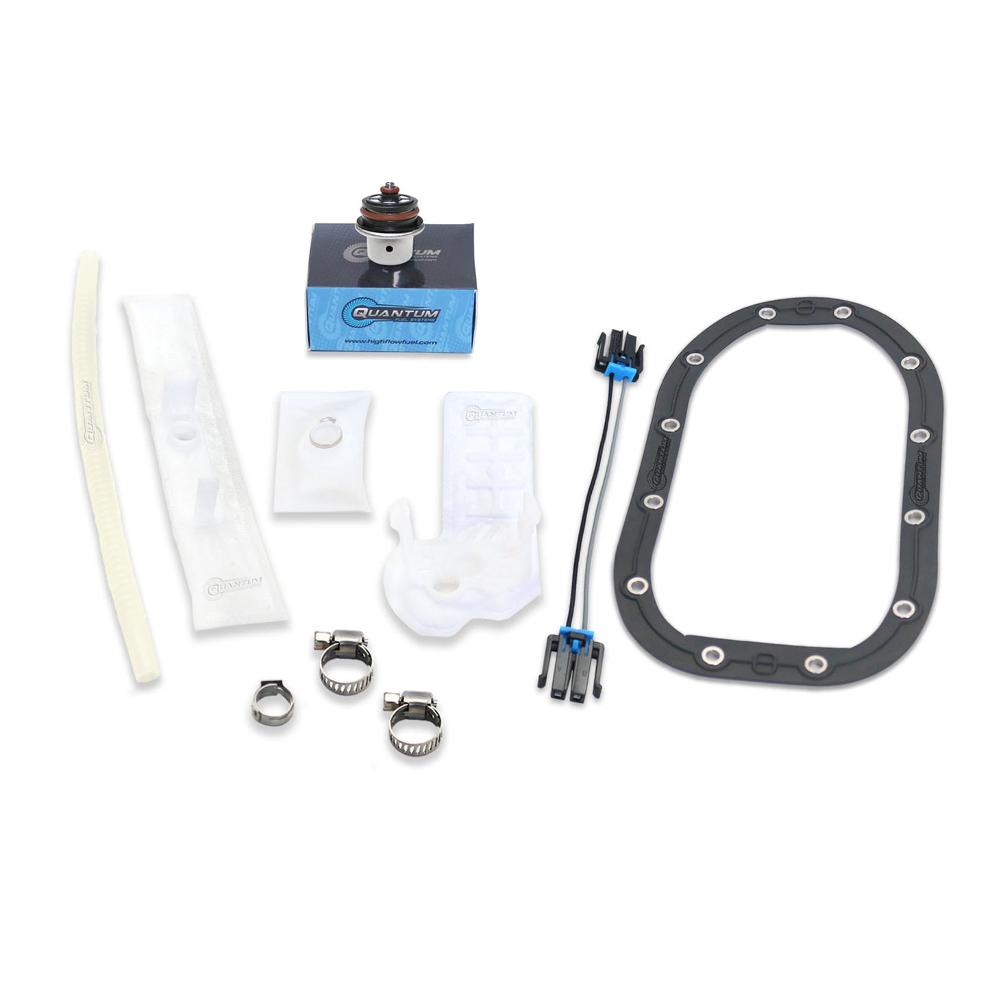 Quantum Fuel Systems Fuel Pump Repair Kit w/ Fuel Pressure Regulator, Tank Seal, Strainer for the Harley Davidson Switchback '12-16, Street Bob '06-11 & etc.