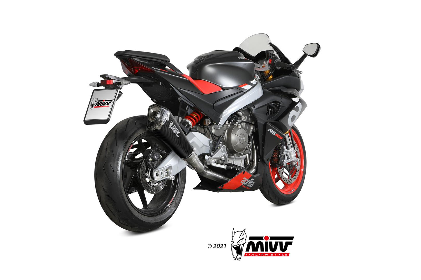 MIVV Full System 1x1, Delta Race Carbon, Alto/High up Exhaust For Aprilia RS 660 20-21, Tuono 660 21