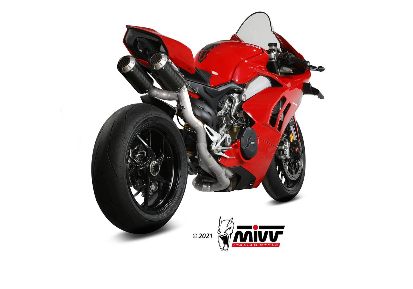 MIVV Full System 2x2, MK3 Carbon, Sub-code/Underseat Exhaust For Ducati Panigale V4 2018-2021
