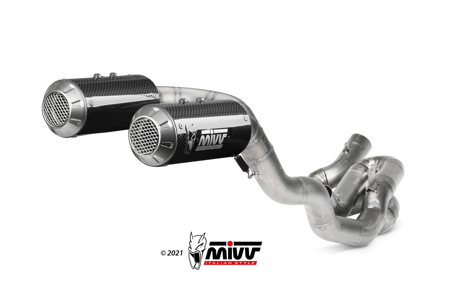 MIVV Full System 2x2, MK3 Carbon, Sub-code/Underseat Exhaust For Ducati Panigale V4 2018-2021