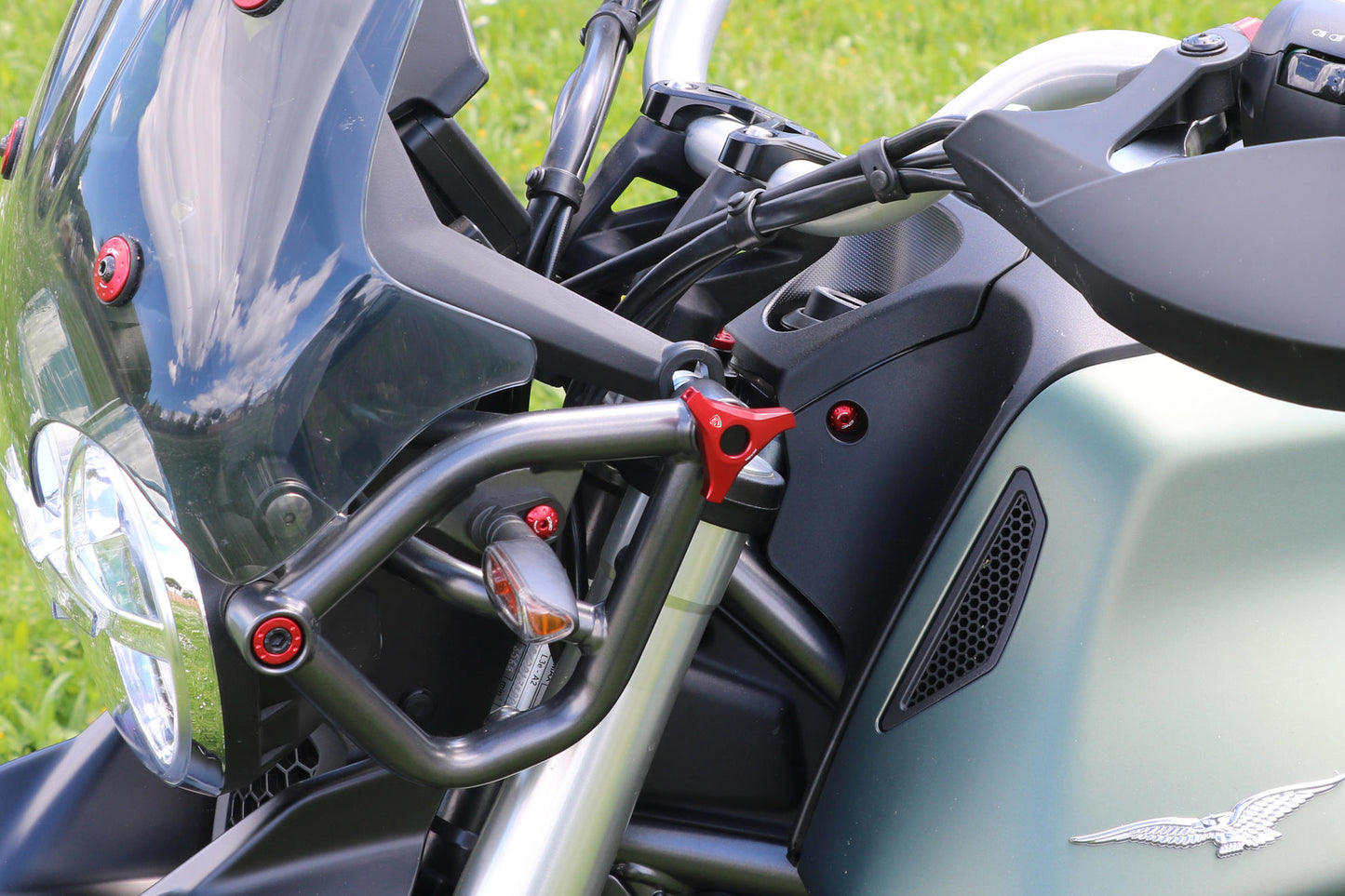 CNC Racing Windscreen Adjuster System for the Moto Guzzi V85 TT (2019+)