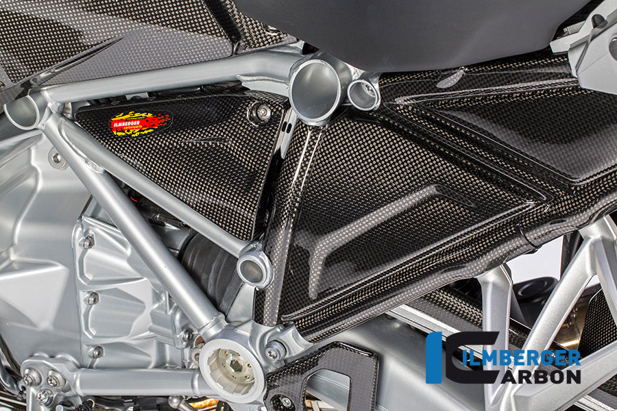 Ilmberger Carbon Triangular Frame Cover, Left Carbon for the BMW R 1200 GS '13-17, R 1200 RS '15-24, R 1200 GS Adventure 2014