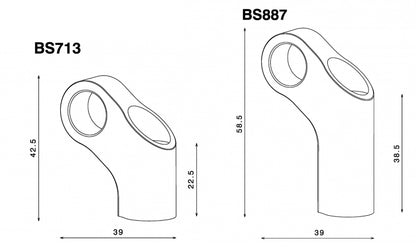 Rizoma Mirror Adapter BS887B - For Ducati Diavel, XDiavel, Moto Guzzi, BMW R 1200 / 1250 / 1300 GS, and Vespa GTS Super 300 HPE
