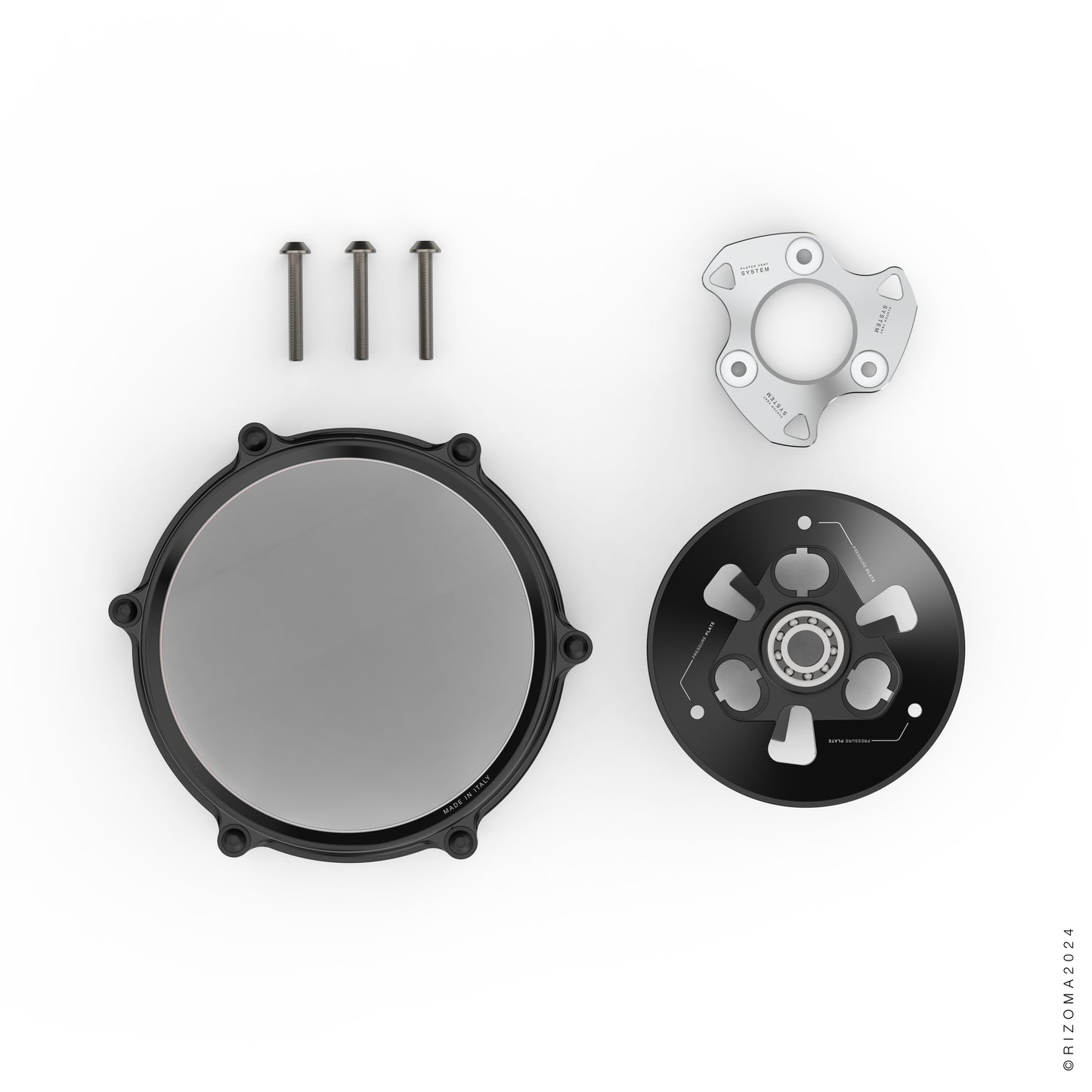 Rizoma Clear Wet Clutch Cover kit - OILQUARIUM for the Ducati Panigale / Streetfighter / Multistrada / Diavel V4