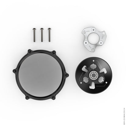 Rizoma Clear Wet Clutch Cover kit - OILQUARIUM for the Ducati Panigale / Streetfighter / Multistrada / Diavel V4