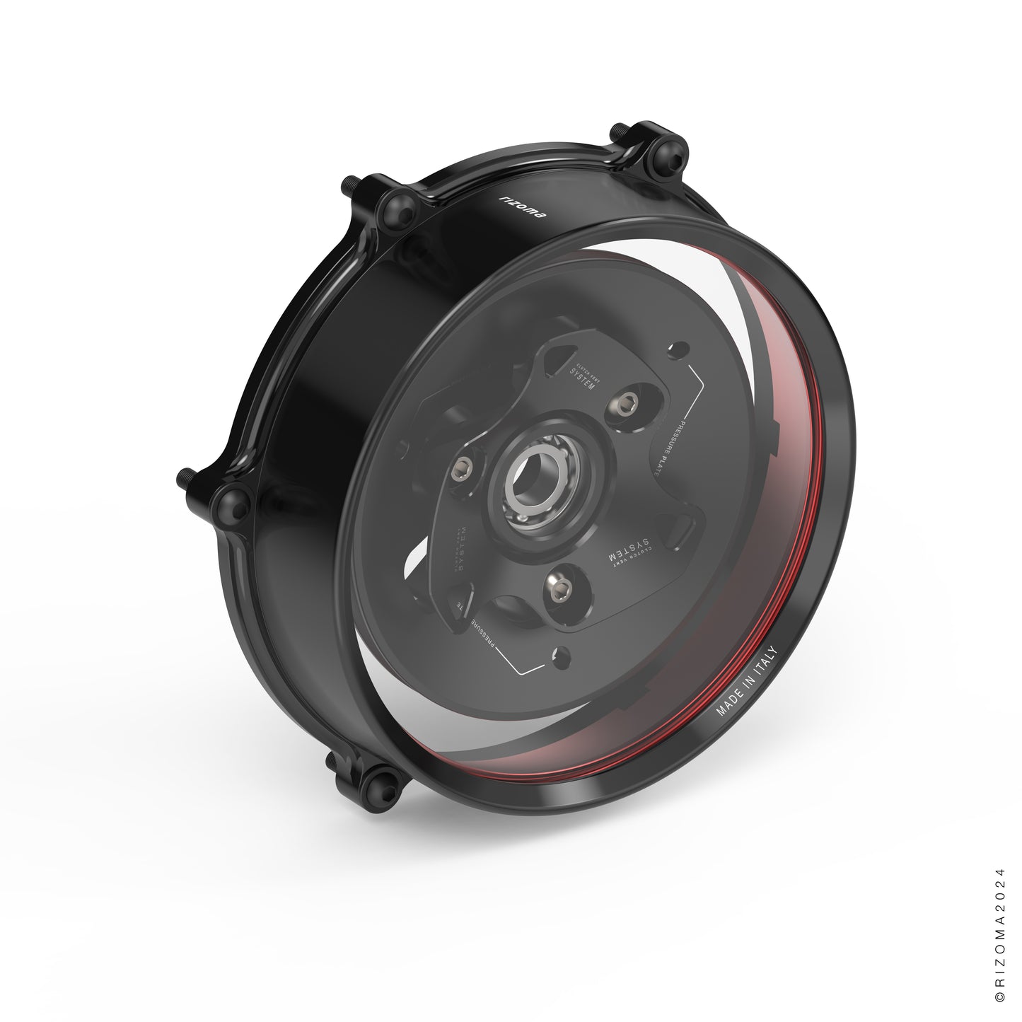 Rizoma Clear Wet Clutch Cover kit - OILQUARIUM for the Ducati Panigale / Streetfighter / Multistrada / Diavel V4