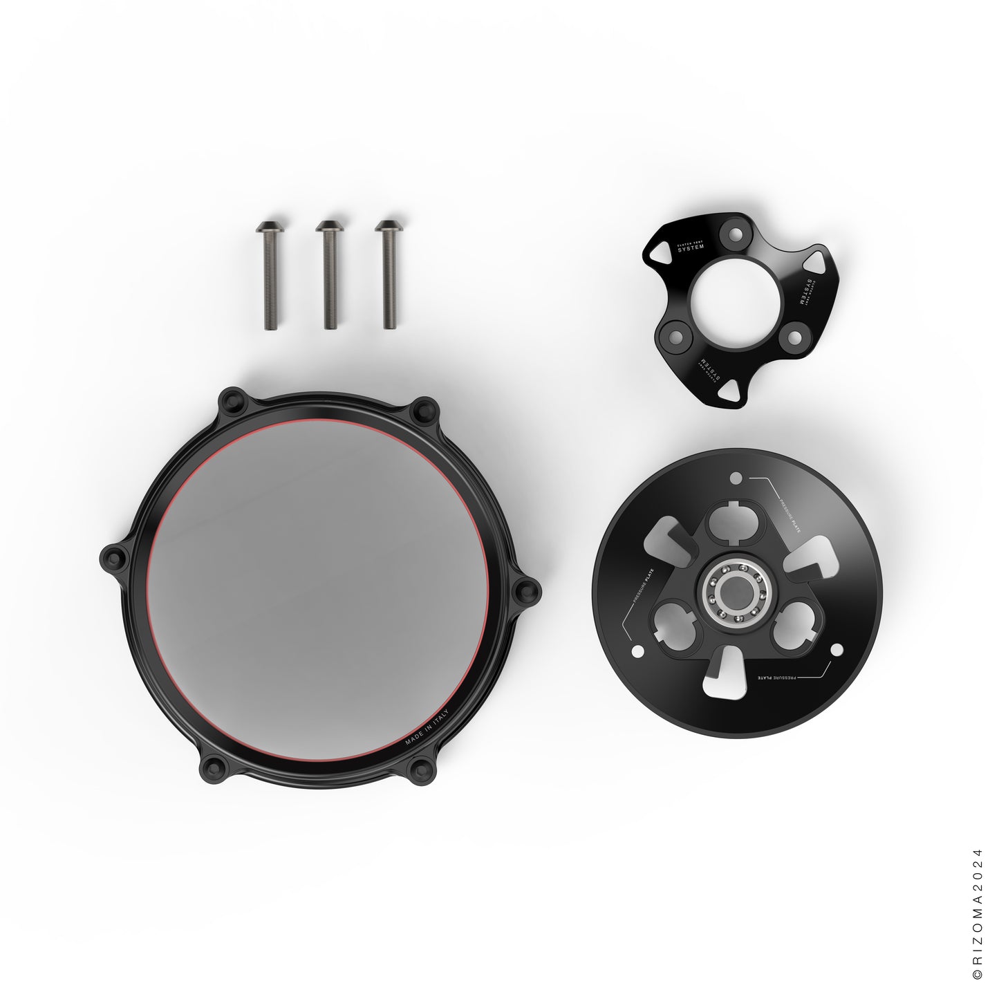 Rizoma Clear Wet Clutch Cover kit - OILQUARIUM for the Ducati Panigale / Streetfighter / Multistrada / Diavel V4