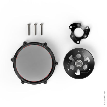 Rizoma Clear Wet Clutch Cover kit - OILQUARIUM for the Ducati Panigale / Streetfighter / Multistrada / Diavel V4