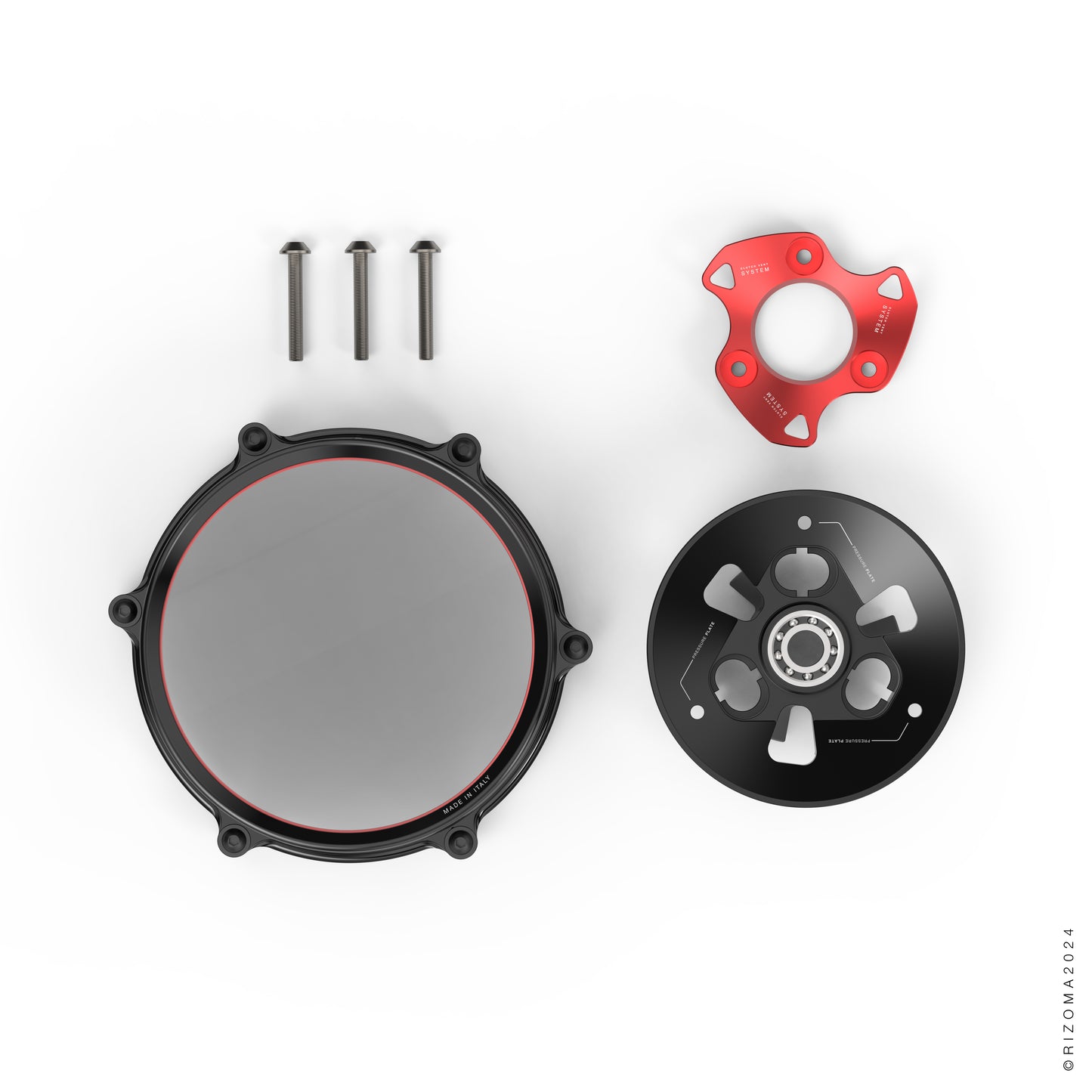 Rizoma Clear Wet Clutch Cover kit - OILQUARIUM for the Ducati Panigale / Streetfighter / Multistrada / Diavel V4