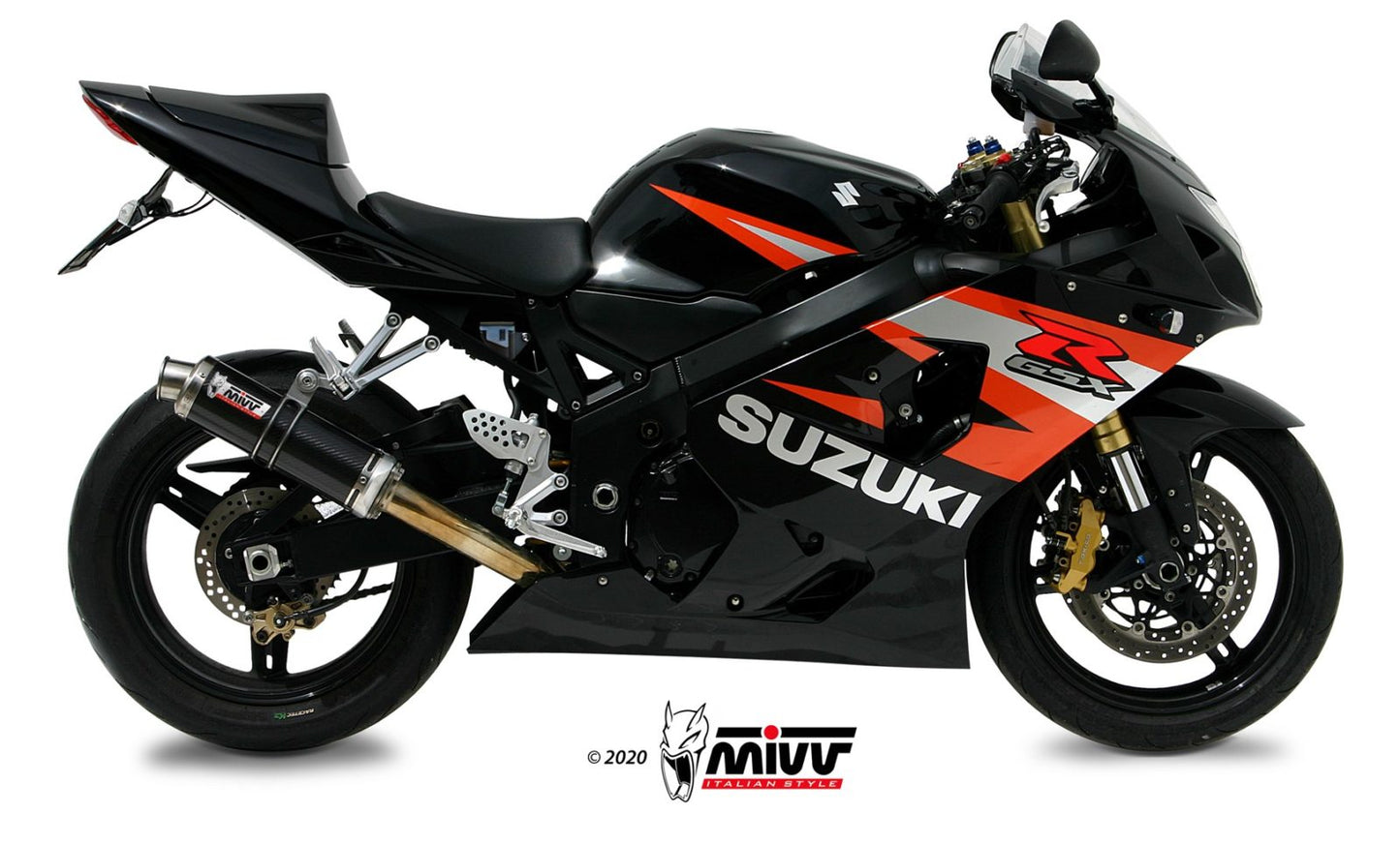 MIVV Bolt-on, GP Carbon, Standard Exhaust For Suzuki GSX-R 600/GSX-R 750 2004-2005