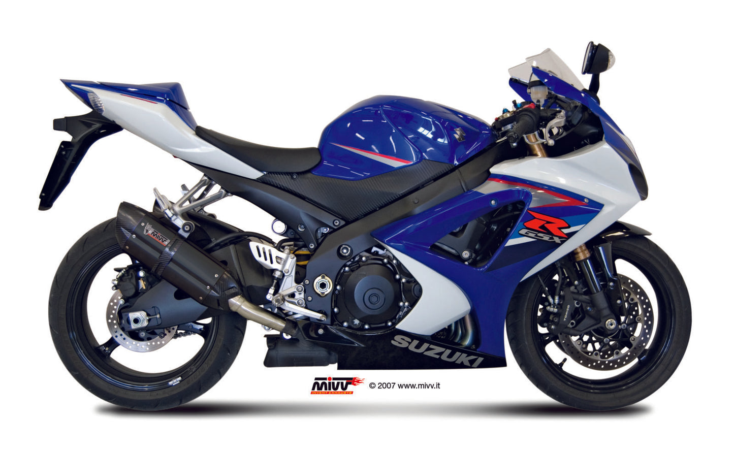 MIVV 2 Slip-on, Suono Black, Standard Exhaust For Suzuki GSX-R 1000 2007-2008