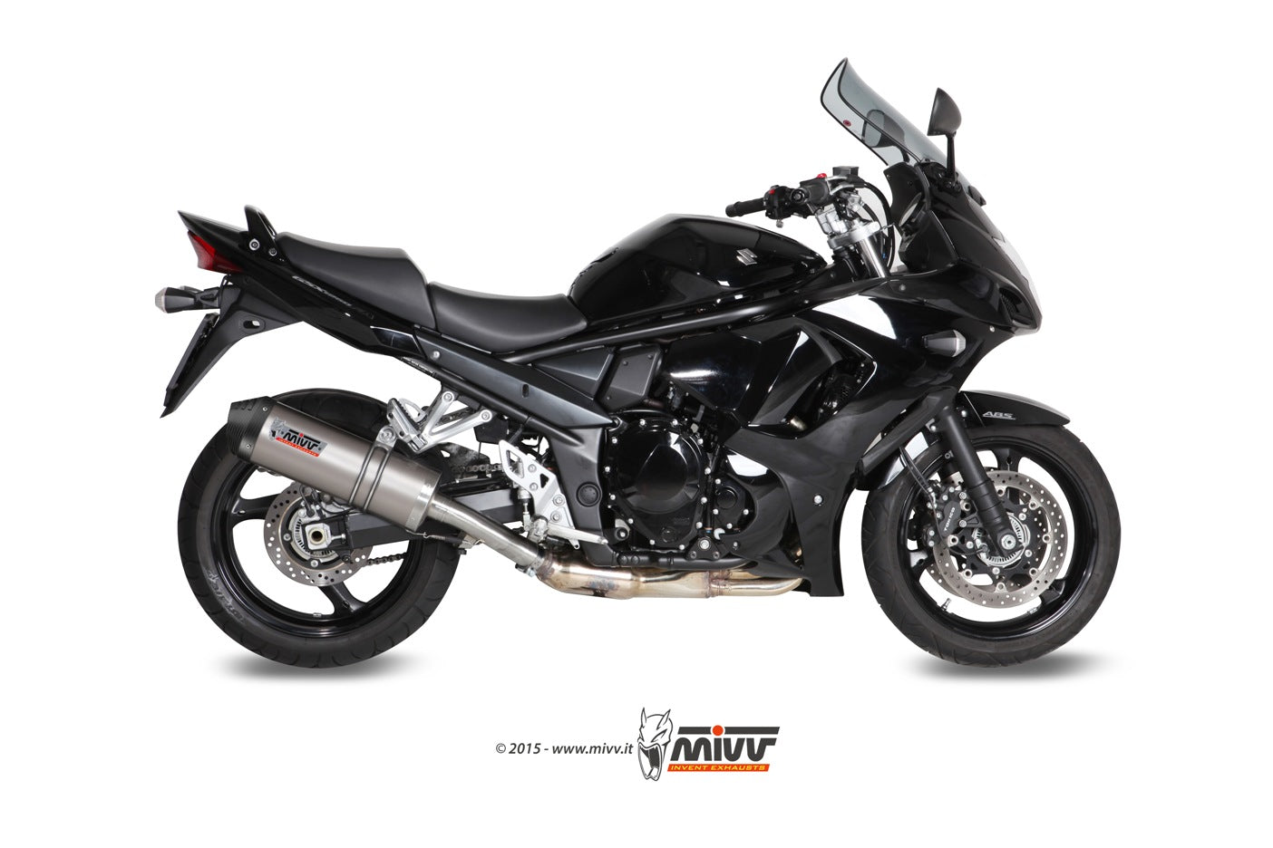 MIVV Slip-on, Oval Titan, Standard Exhaust For Suzuki GSX 1250 FA 09-16, Bandit 1250 07-16
