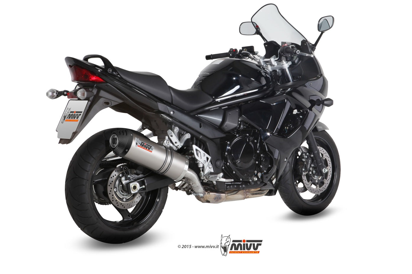 MIVV Slip-on, Oval Titan, Standard Exhaust For Suzuki GSX 1250 FA 09-16, Bandit 1250 07-16