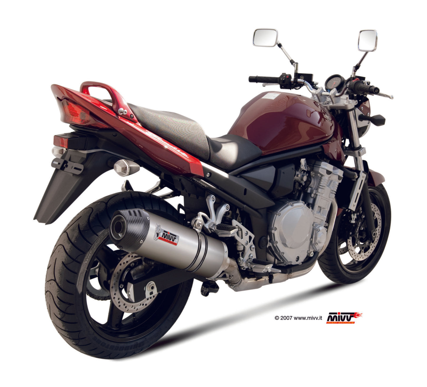 MIVV Slip-on, Oval Titan, Standard Exhaust For Suzuki Suzuki GSX 650 F 08-15, Bandit 650 07-15