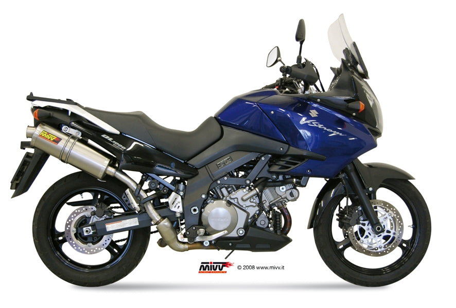 MIVV 2 Slip-on, Oval Titan, Standard Exhaust For Suzuki DL V-Strom 1000 2002-2013