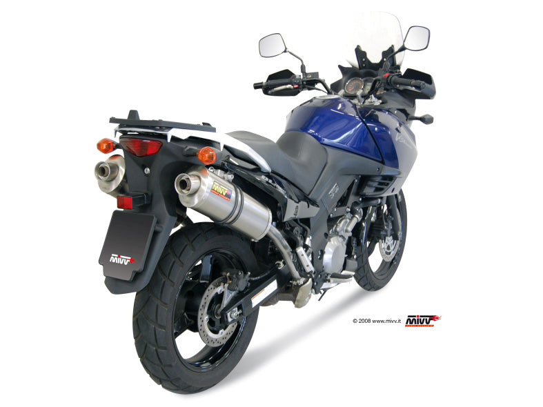 MIVV 2 Slip-on, Oval Titan, Standard Exhaust For Suzuki DL V-Strom 1000 2002-2013