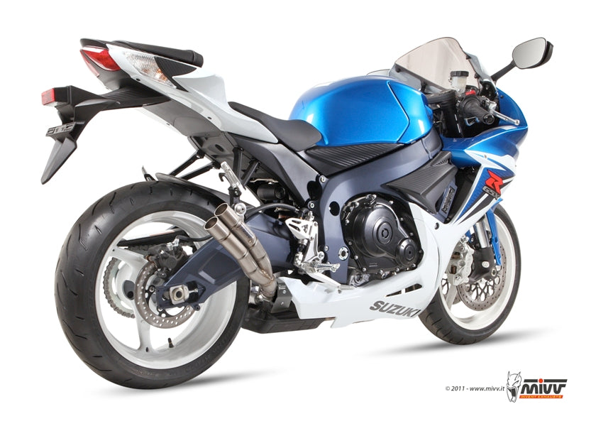 MIVV Slip-on, Double Gun Full Titanium, Standard Exhaust For Suzuki GSX-R 600 11-16, GSX-R 750 11-17
