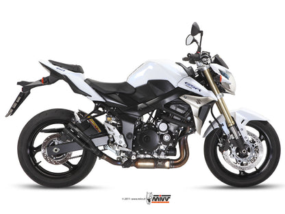 MIVV Slip-on, Double Gun Black, Standard Exhaust For Suzuki GSR 750 2011-2016