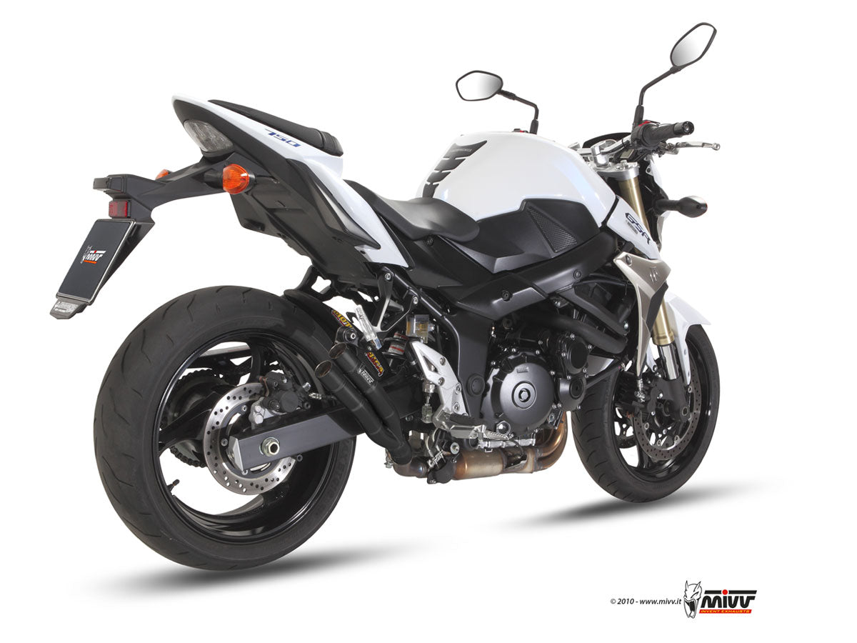 MIVV Slip-on, Double Gun Black, Standard Exhaust For Suzuki GSR 750 2011-2016