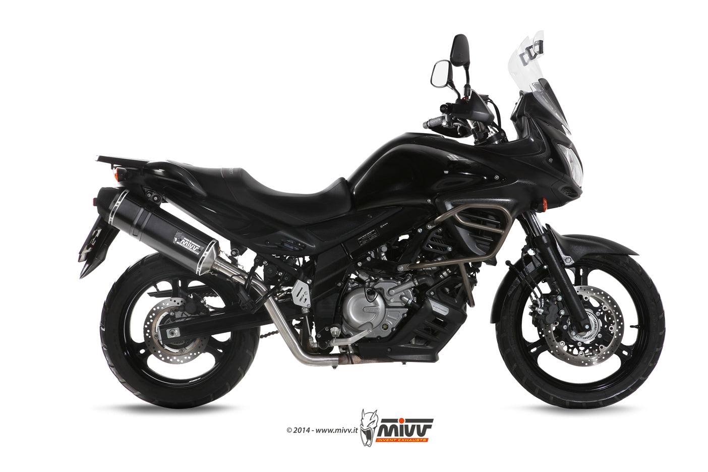 MIVV Full System 2x1, Speed Edge Black, Standard Exhaust For Suzuki DL V-Strom 650 2012-2016