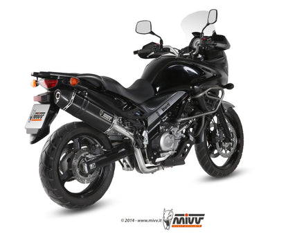 MIVV Full System 2x1, Speed Edge Black, Standard Exhaust For Suzuki DL V-Strom 650 2012-2016